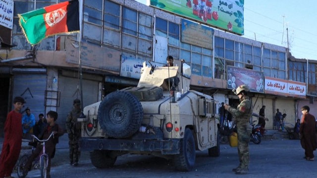 This video screen grab from AFPTV shows Afghan special forces patrol the streets of Herat