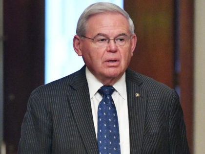 Senator Bob Menendez (D-NJ) arrives at the US Capitol for a Senate vote expected on the passage of a massive infrastructure plan in Washington, DC on August 10, 2021. - The 10-year budget blueprint pushes Congress towards the next step in President Joe Biden's ambitious vision for his first term …