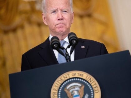 US President Joe Biden speaks about the Taliban's takeover of Afghanistan from the East Ro