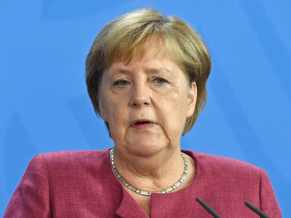 German Chancellor Angela Merkel delivers a press conference after a virtual G7 summit on t