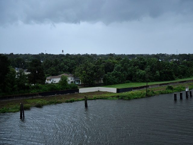 A view is seen looking from the Claiborne Avenue Bridge towards homes in the lower ninth w