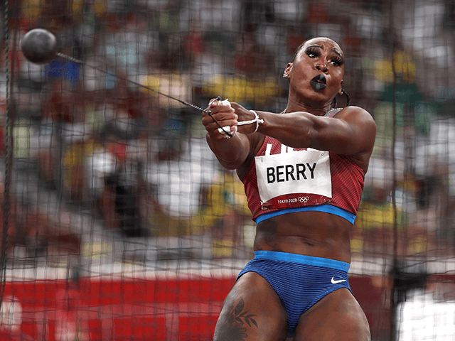 Gwen Berry of Team United States competes in the Women's Hammer Throw Final on day eleven