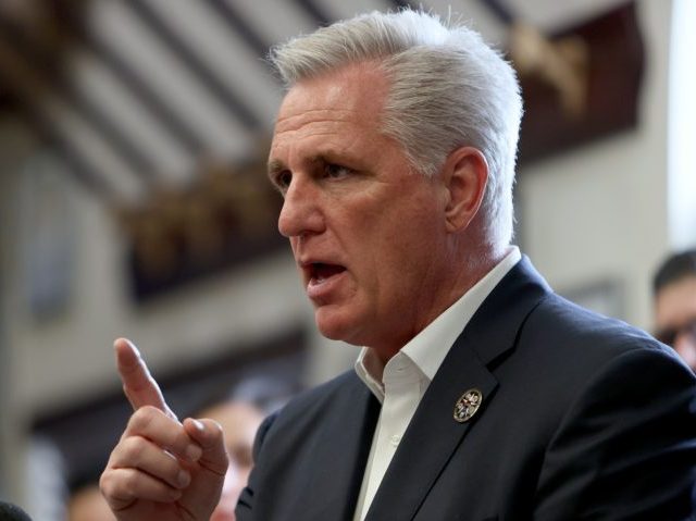 HIALEAH, FLORIDA - AUGUST 05: House Republican Leader Kevin McCarthy (R-CA) addresses the