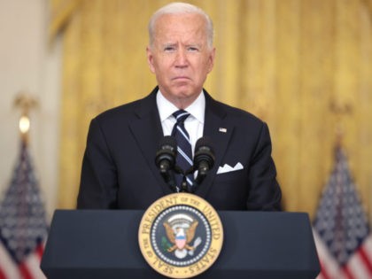 WASHINGTON, DC - AUGUST 18: U.S. President Joe Biden delivers remarks on the COVID-19 resp