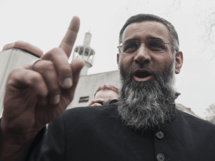 In a picture taken on April 3, 2015 British muslim cleric Anjem Choudary speaks during a r