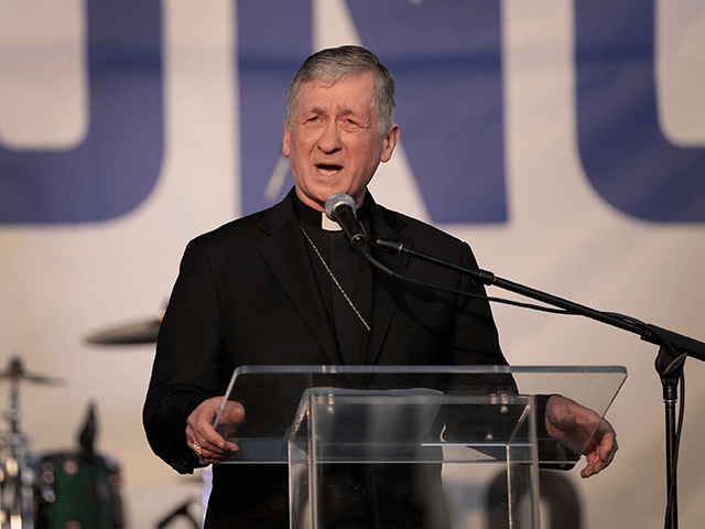 Cardinal Blase Cupich speaks at an end of school year peace rally on June 15, 2018 in Chic
