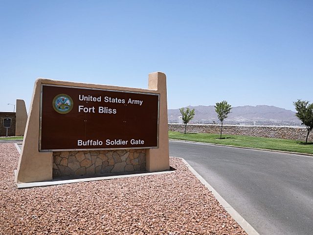 FORT BLISS, TX - JUNE 25: An entrance to Fort Bliss is shown as reports indicate the military will begin to construct temporary housing for migrants on June 25, 2018 in Fort Bliss, Texas. The reports say that the Trump administration will use Fort Bliss and Goodfellow Air Force Base …