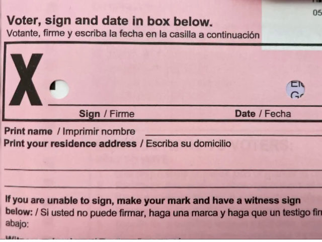 Holes in California Recall Ballot Envelope