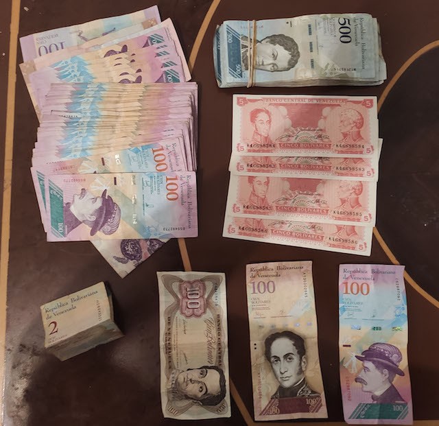 Largely useless Venezuelan bolivar currency in multiple iterations