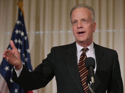 WASHINGTON, DC - JANUARY 08: Sen. Jerry Moran (R-KS) speaks during a news conference to launch the U.S. Agriculture Coalition for Cuba at the National Press Club January 8, 2015 in Washington, DC. The Obama Administration, governors from leading agricultural states and bipartisan members of the U.S. Congress participated in …