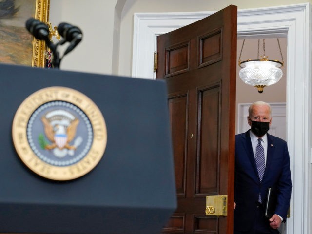 President Joe Biden arrives to speak about the situation in Afghanistan from the Roosevelt Room of the White House in Washington, Tuesday, Aug. 24, 2021. (AP Photo/Susan Walsh)
