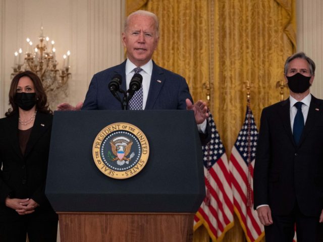 Joe Biden, Kamala Harris, Tony Blinken (Andrew Caballero-Reynolds / AFP via Getty)