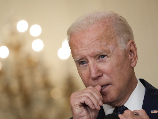 WASHINGTON, DC - AUGUST 26: U.S. President Joe Biden speaks about the situation in Afghanistan in the East Room of the White House on August 26, 2021 in Washington, DC. At least 12 American service members were killed on Thursday by suicide bomb attacks near the Hamid Karzai International Airport in Kabul, Afghanistan. (Photo by Drew Angerer/Getty Images)WASHINGTON, DC - AUGUST 26: U.S. President Joe Biden speaks about the situation in Afghanistan in the East Room of the White House on August 26, 2021 in Washington, DC. At least 12 American service members were killed on Thursday by suicide bomb attacks near the Hamid Karzai International Airport in Kabul, Afghanistan. (Photo by Drew Angerer/Getty Images)