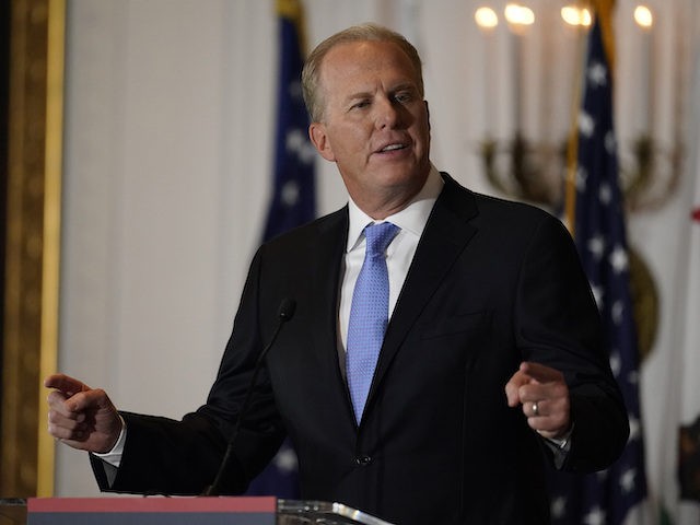 Republican candidate for California Governor Kevin Faulconer speaks during a debate at the Richard Nixon Presidential Library Wednesday, Aug. 4, 2021, in Yorba Linda, Calif. California Gov. Gavin Newsom faces a Sept. 14 recall election that could remove him from office. (AP Photo/Marcio Jose Sanchez)
