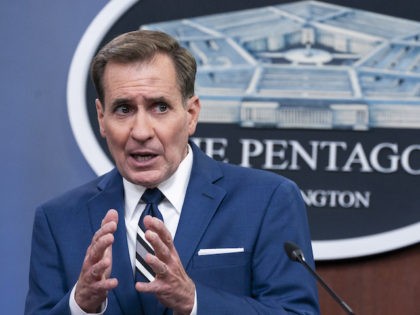 Pentagon spokesman John Kirby, speaks about the situation in Afghanistan during a briefing at the Pentagon in Washington, Tuesday, Aug. 24, 2021. (AP Photo/Manuel Balce Ceneta)