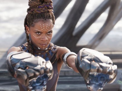 Letitia Wright in Marvel's Black Panther.