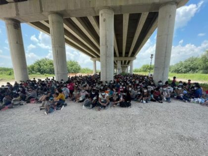 Biden administration holding thousands of migrants in outdoor detention area under international bridge. (Photo: U.S. Representative Henry Cuellar (D-TX))