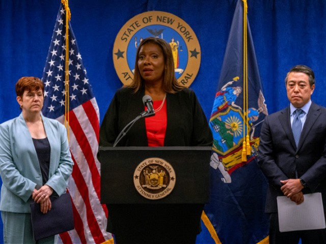 NEW YORK, NY - August 03: New York Attorney General Letitia James (C) and independent investigators Anne L. Clark (L) and Joon H. Kim present the findings of an independent investigation into accusations by multiple women that New York Governor Andrew Cuomo sexually harassed them on August 3, 2021 in New York City. The investigators concluded that the Governor sexually harassed multiple women. (Photo by David Dee Delgado/Getty Images)