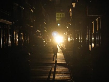 Hurricane Ida plunged the City of New Orleans into Darkness Sunday night as all eight power transmission lines went offline. (AP Photo: Eric Gay)