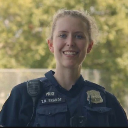 Officer Taylor Brandt from Arlington County has saved 9 lives since joining the Metropolitan Police Department of the District of Columbia. (MPD)