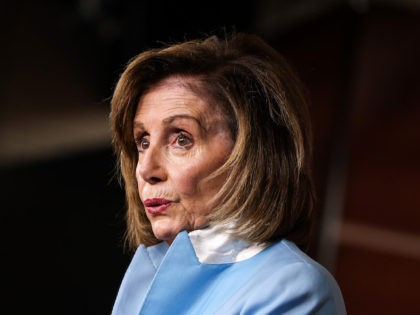 WASHINGTON, DC - AUGUST 06: House Speaker Nancy Pelosi (D-CA) speaks at her weekly news conference at the Capitol building on August 06, 2021 in Washington, DC. Speaker Pelosi discussed numerous topics including the newly released July jobs report and the Covid-19 vaccination rate in the United States. (Photo by …