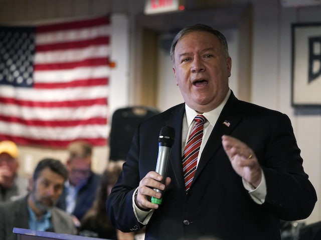 Former Sec. of State Mike Pompeo speaks at the West Side Conservative Club, Friday, March 26, 2021, in Urbandale, Iowa. (AP Photo/Charlie Neibergall)