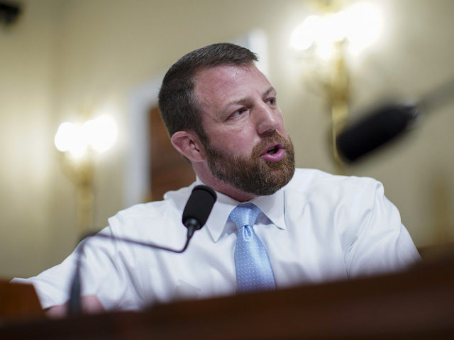 WASHINGTON, DC - APRIL 15: Rep. Markwayne Mullin (R-OK) speaks during a House Intelligence Committee hearing on April 15, 2021 in Washington, D.C. The hearing follows the release of an unclassified report by the intelligence community detailing the U.S. and its allies will face "a diverse array of threats" in …