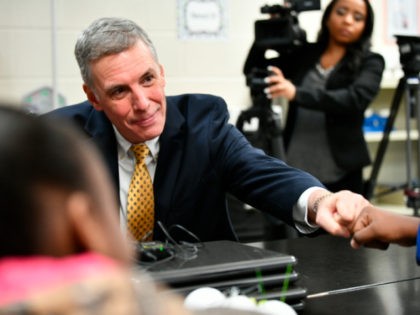 FILE - In this Feb. 21, 2019 file photo, U.S. Rep. Tom Rice, R-South Carolina, talks with students in Florence School District Four in Florence, S.C. Rice said Thursday, Jan. 14, 2021 he knows he may lose his seat thanks to his support of the impeachment of President Donald Trump. …