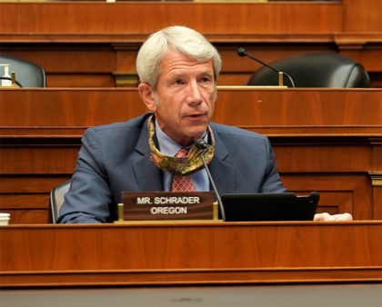 WASHINGTON, DC - MAY 14: Rep. Kurt Schrader (D-Ore.) asks questions to Dr. Richard Bright, former director of the Biomedical Advanced Research and Development Authority, during a House Energy and Commerce Subcommittee on Health hearing to discuss protecting scientific integrity in response to the coronavirus outbreak on Thursday, May 14, …