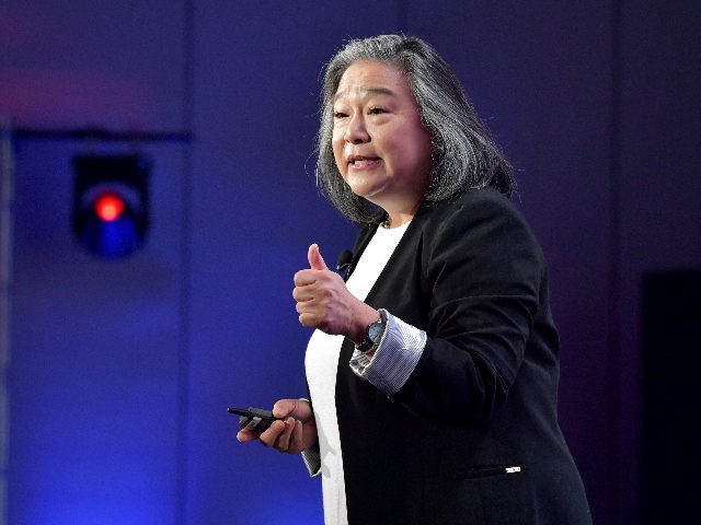 LOS ANGELES, CALIFORNIA - FEBRUARY 12: President & CEO of TIME’S UP Tina Tchen speaks onstage during The 2020 MAKERS Conference at the InterContinental Los Angeles Downtown on February 12, 2020 in Los Angeles, California. (Photo by Emma McIntyre/Getty Images for MAKERS)