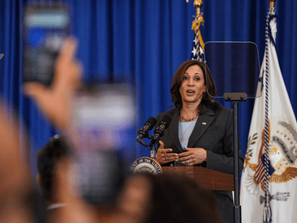 Vice President Kamala Harris speaks with people during a vaccine mobilization event at the TCF Center in downtown Detroit on Monday, July 12, 2021.