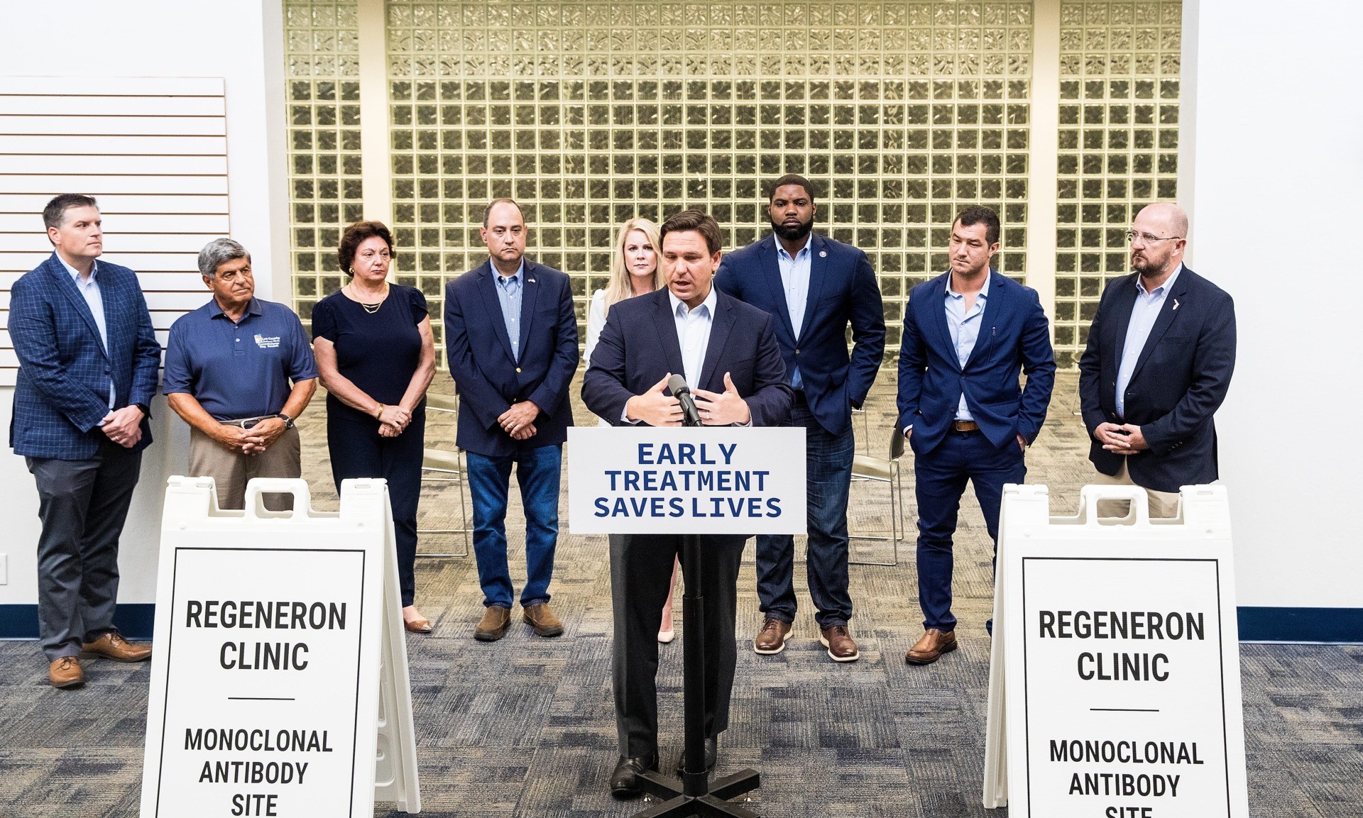 Florida Gov. Ron DeSantis held a press conference Friday, August 20, 2021 announcing a monoclonal antibody site at the old Bonita Springs Library. It is used to treat patients with COVID-19