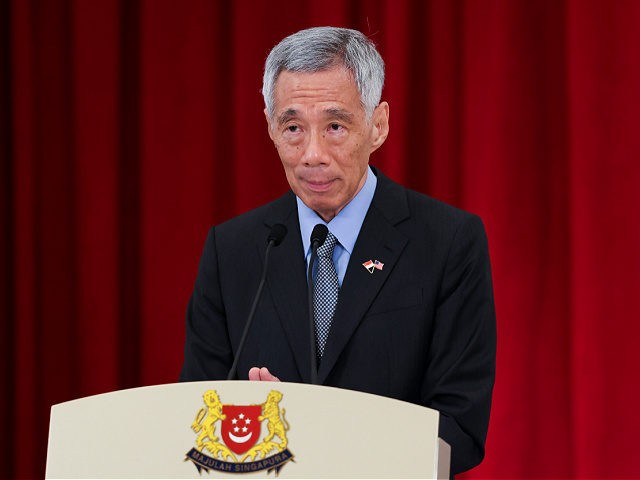 Singapore's Prime Minister Lee Hsien Loong attends a joint news conference with U.S. Vice