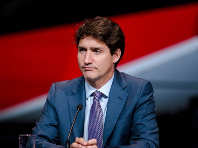 Canadian Prime Minister Justin Trudeau holds a press conference on the airline industry in