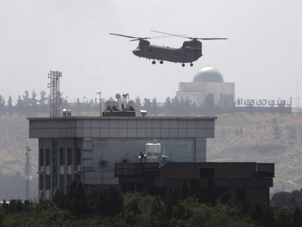 helicopter rescue Kabul embassy (Rahmat Gul / Associated Press)