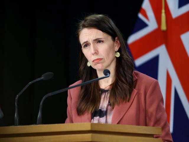WELLINGTON, NEW ZEALAND - AUGUST 17: Prime Minister Jacinda Ardern looks on during a press