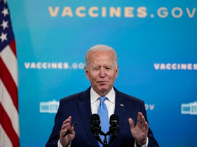 WASHINGTON, DC - AUGUST 23: U.S. President Joe Biden speaks about COVID-19 vaccines in the South Court Auditorium at the White House complex on August 23, 2021 in Washington, DC. On Monday morning, the U.S. Food and Drug Administration (FDA) announced full approval of the Pfizer-BioNTech coronavirus vaccine for people …