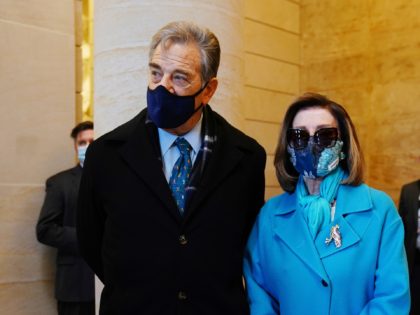 House Speaker Nancy Pelosi, D-Calif., right, and her husband Paul Pelosi arrive at the Eas