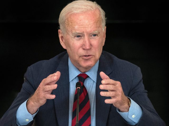 US President Joe Biden speaks at the White House in Washington, DC, on August 3, 2021, during a meeting with Latino community leaders to discuss his economic agenda, immigration reform, and the need the need to protect the right to vote. (Photo by JIM WATSON / AFP) (Photo by JIM …