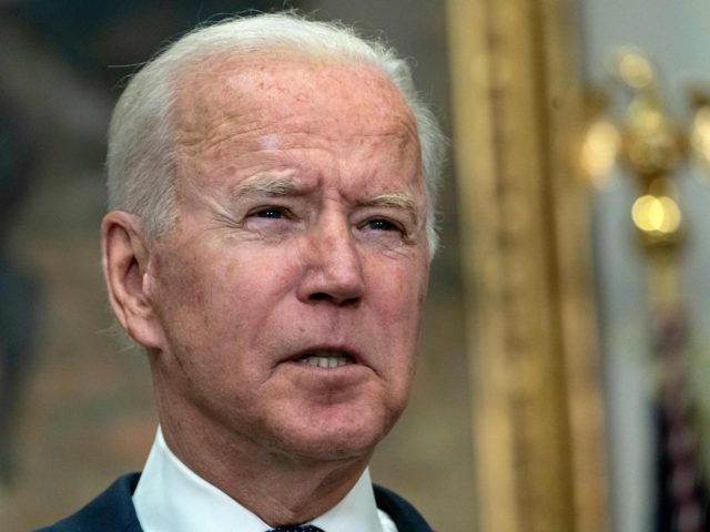 US President Joe Biden speaks during an update on the situation in Afghanistan and the eff