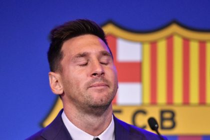 Tears: Lionel Messi says goodbye to Barcelona on Sunday