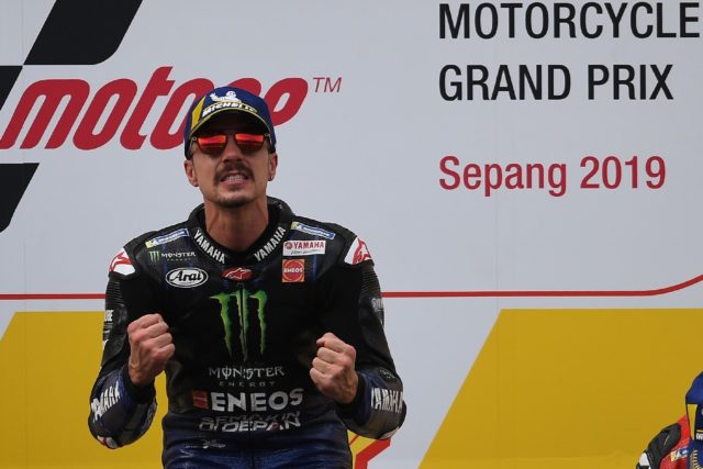Maverick Vinales after his win at Sepang in 2019