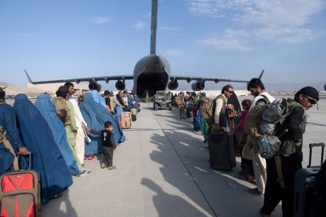 Washington and its allies have been flying thousands of Afghans out of the airport every d