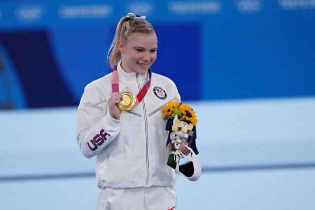 Gymnast Jade Carey wins gold for Team USA in floor exercise