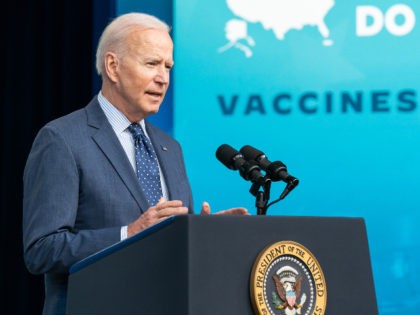 President Joe Biden, joined by Vice President Kamala Harris, delivers remarks on the COVID