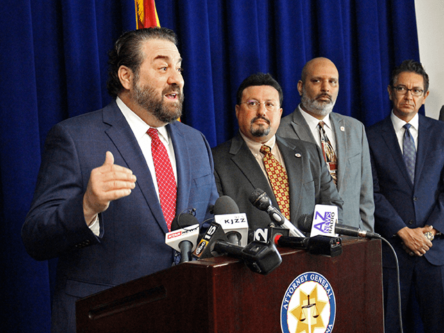 In this Jan. 7, 2020, file photo, Arizona Attorney General Mark Brnovich speaks at a news conference in Phoenix. An Arizona county that has resisted parts of a subpoena issued by the state Senate as it reviews how it handled the 2020 election must turn over everything the Senate wants …