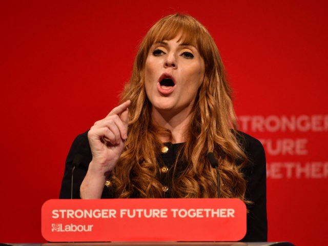 Britain's main opposition Labour Party deputy leader Angela Rayner delivers a speech on st
