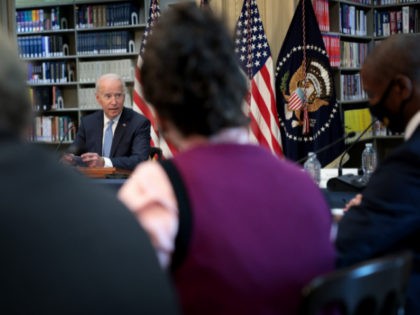 WASHINGTON, DC - SEPTEMBER 15: U.S. President Joe Biden speaks during an event in the Executive Office Building September 15, 2021 in Washington, DC. President Biden delivered his remarks while meeting with business leaders and CEO’s on the administration’s COVID-19 response. (Photo by Win McNamee/Getty Images)