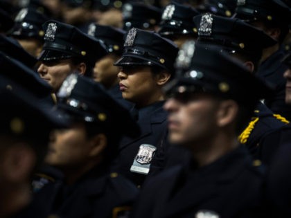 NEW YORK, NY - JULY 02: New York City Police Academy cadets attend their graduation ceremony at the Barclays Center on July 2, 2013 in the Brooklyn borough of New York City. The New York Police Department (NYPD) has more than 37,000 officers; 781 cadets graduated today. (Photo by Andrew …