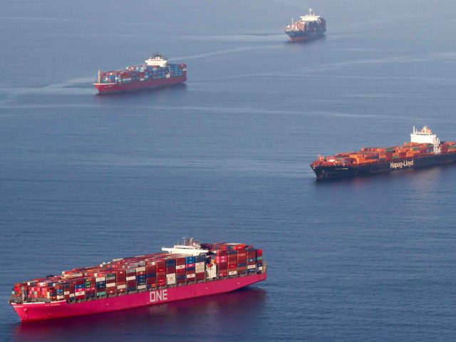 PHOTOS: Massive Cargo Ship Buildup Outside L.A., Long Beach Ports as  Imports Resume